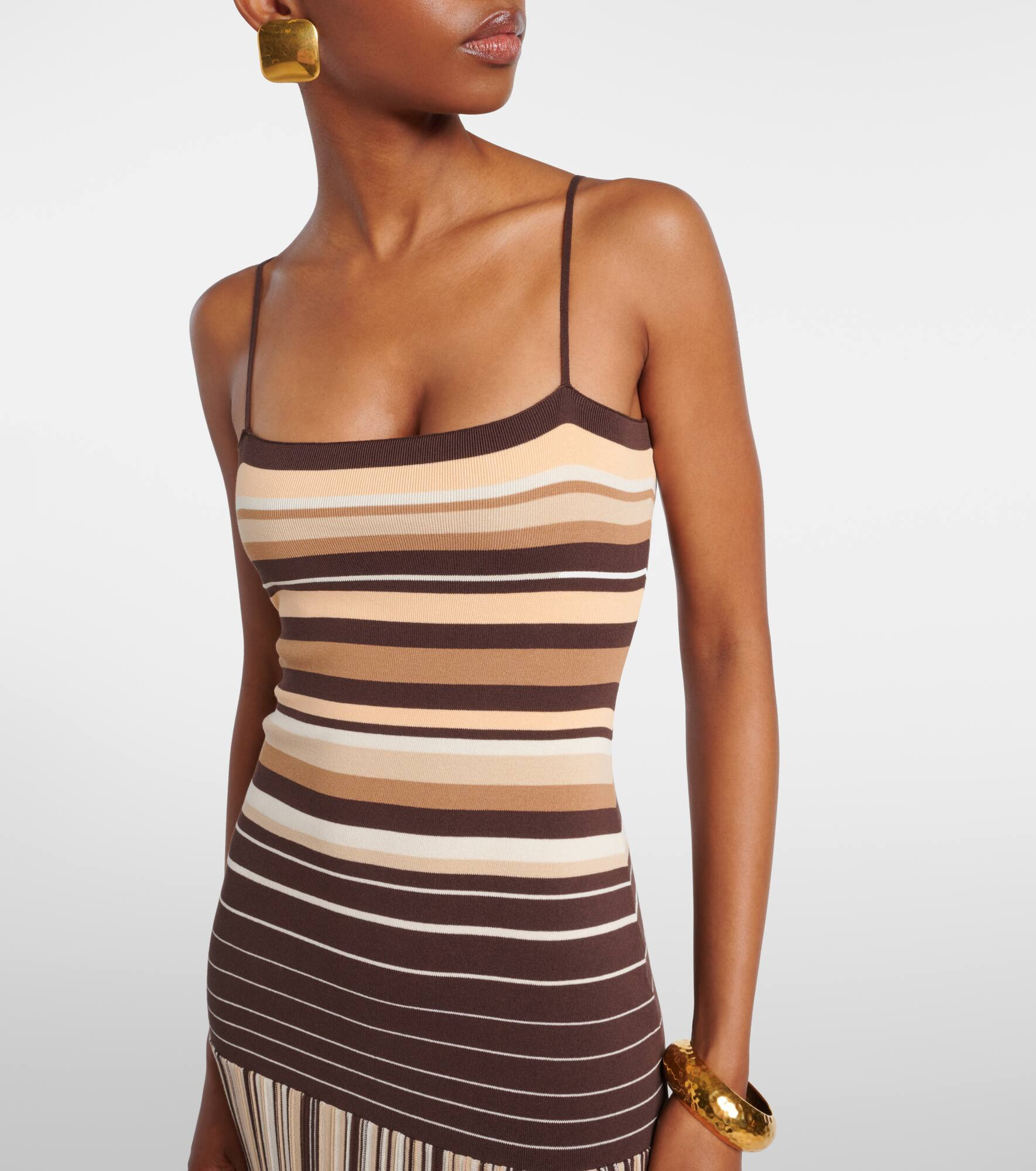 Esenia striped cotton-blend midi dress - 4