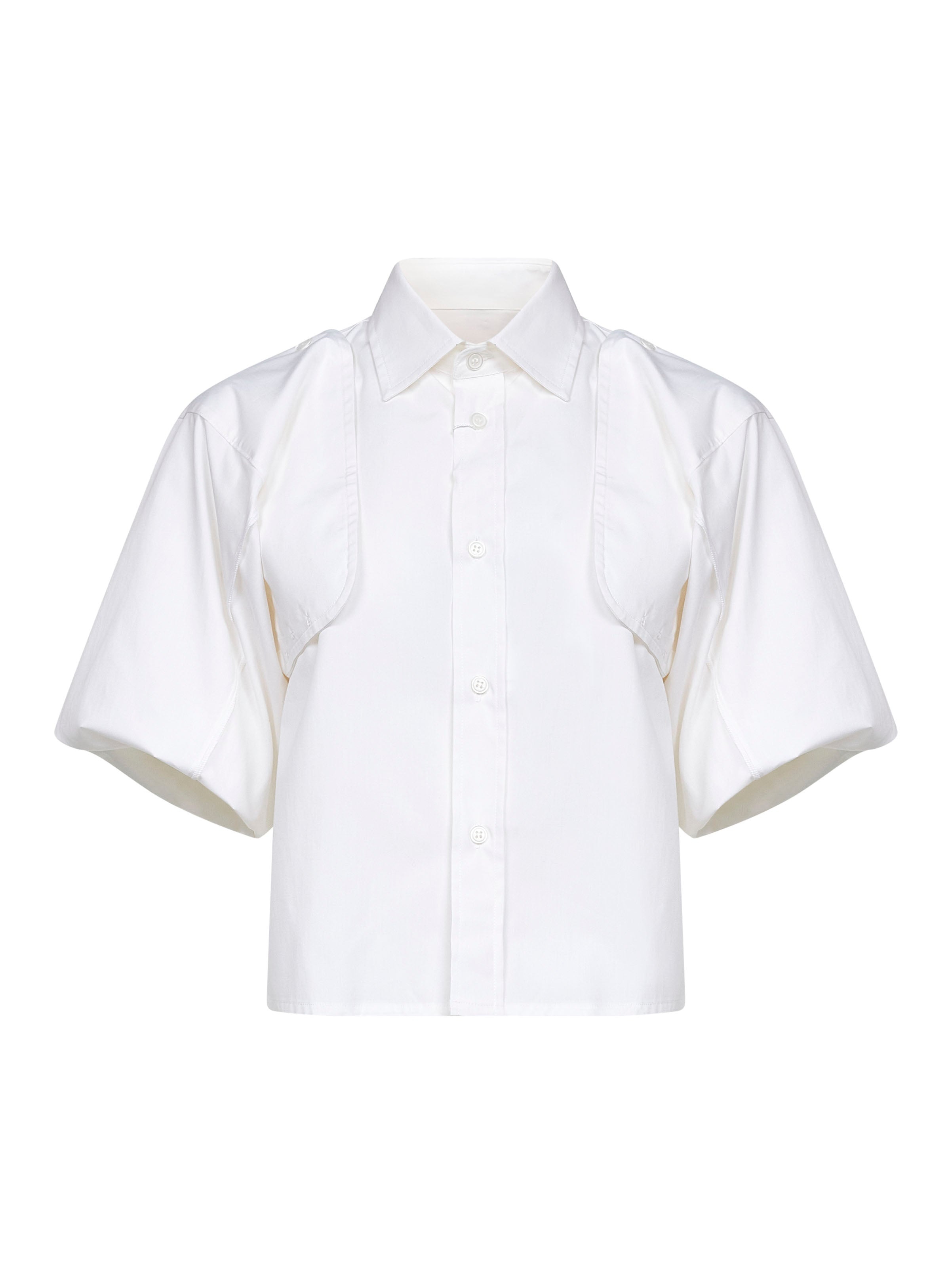 White cotton deconstructed shirt - 3