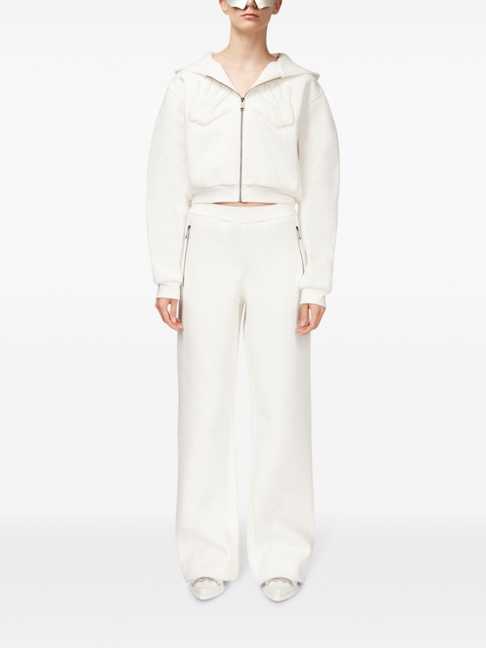 embossed handprint track pants - 3