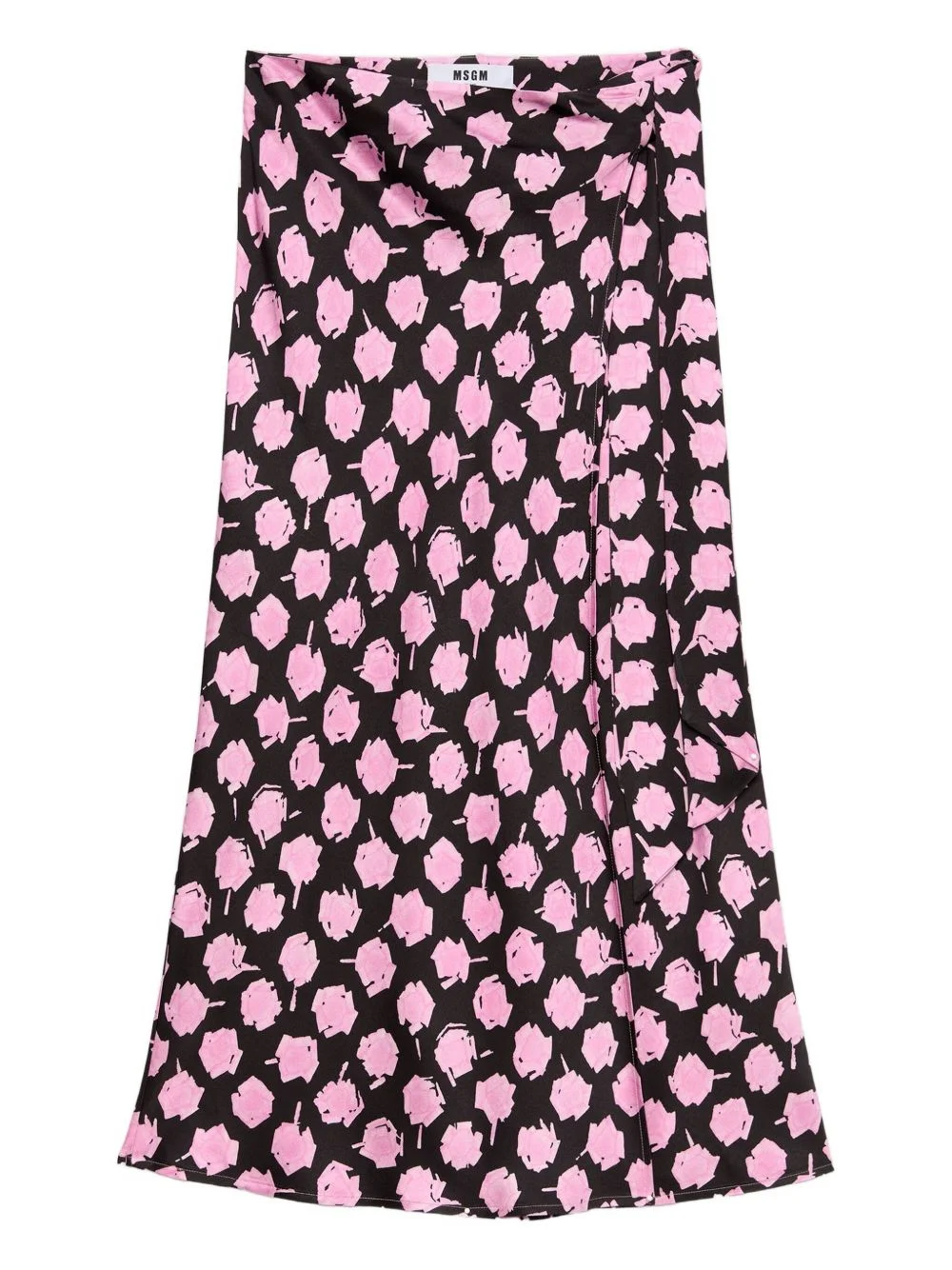 wrap-effect floral-print midi skirt - 1