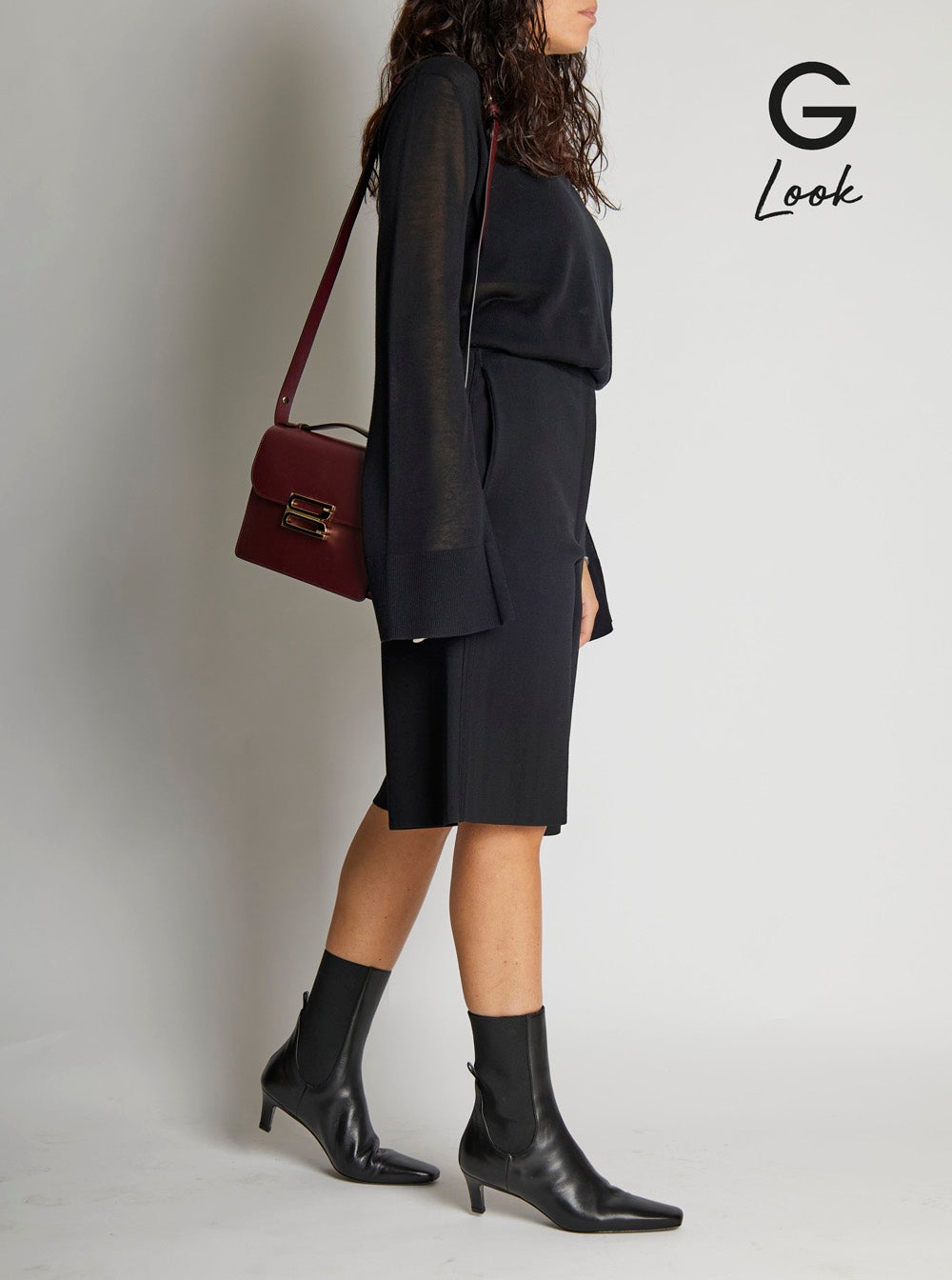 Victoria Beckham Women 'Dorian' Bordeaux Shoulder Bag With Adjustable And Removable Shoulder Strap A - 7