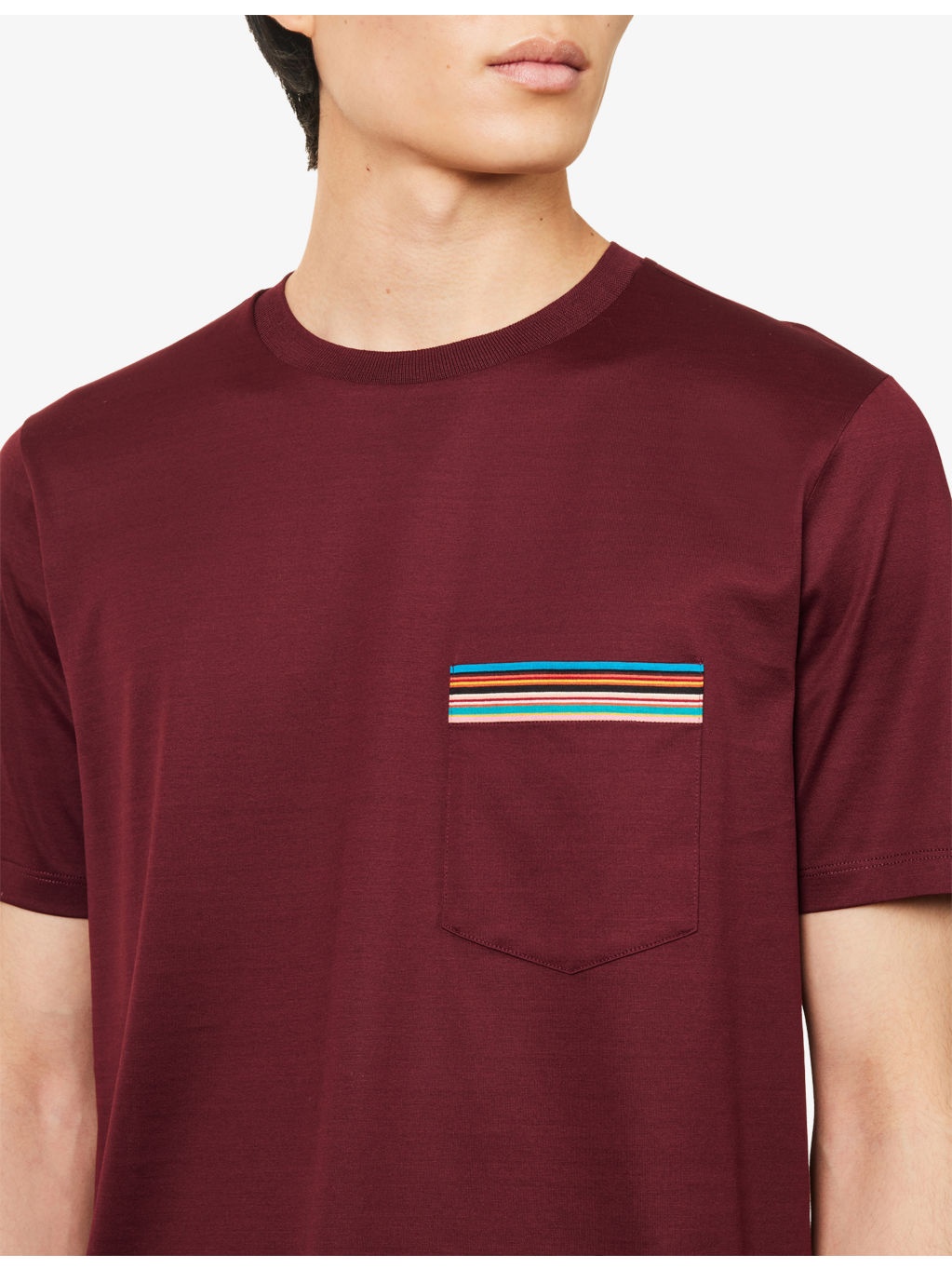 Striped Chest-Pocket Cotton-Jersey T-Shirt - 5