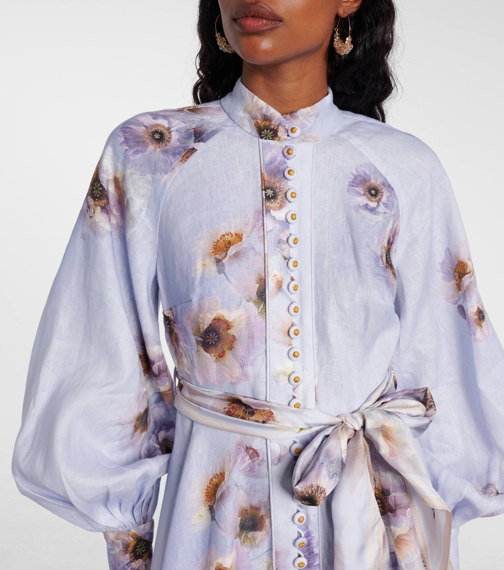 Hypnotic floral linen shirt dress - 4