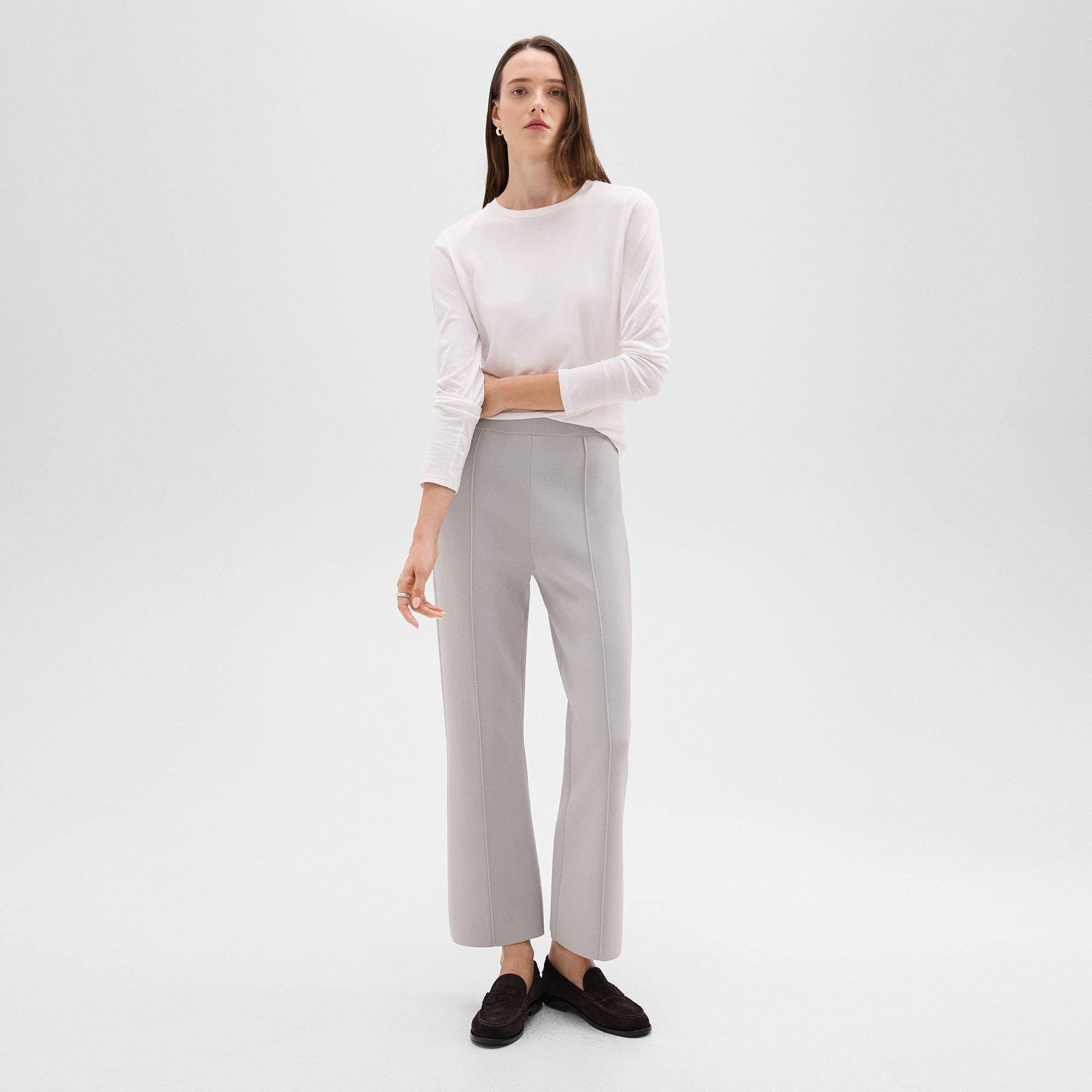 Cropped Flare Pant in Crepe Knit - 2