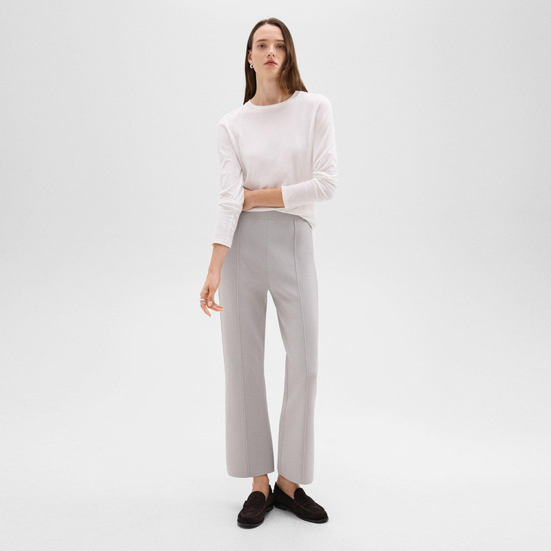 Cropped Flare Pant in Crepe Knit 2
