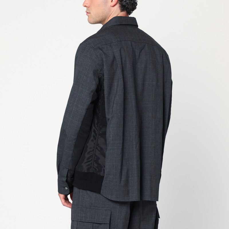 Sacai Gray Plaid Wool Shirt Jacket Men - 2