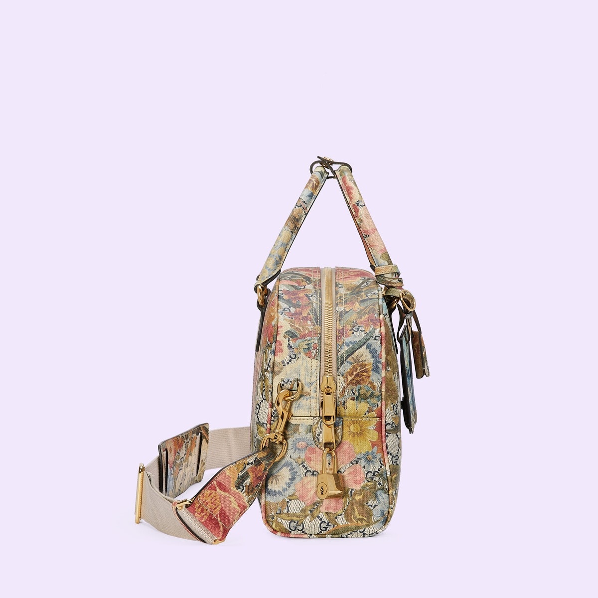 Ophidia Flora print medium duffle bag - 7