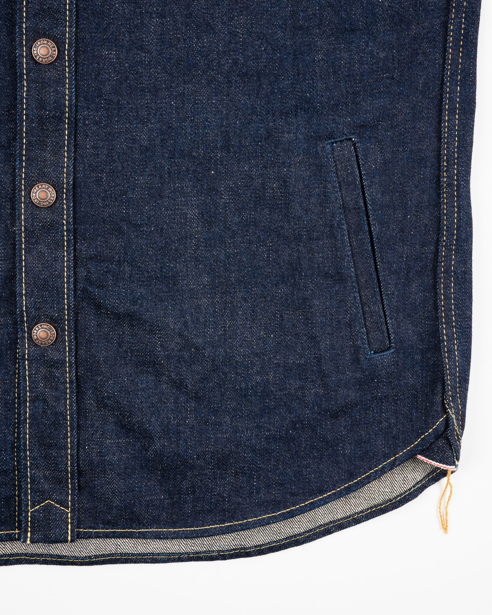 IHSH-292-IND 18oz Vintage Selvedge Denim CPO Shirt - Indigo - 10