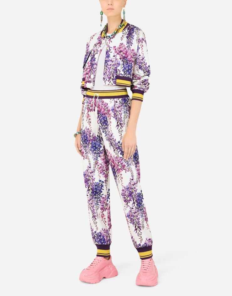 Jersey jacket with wisteria print - 6