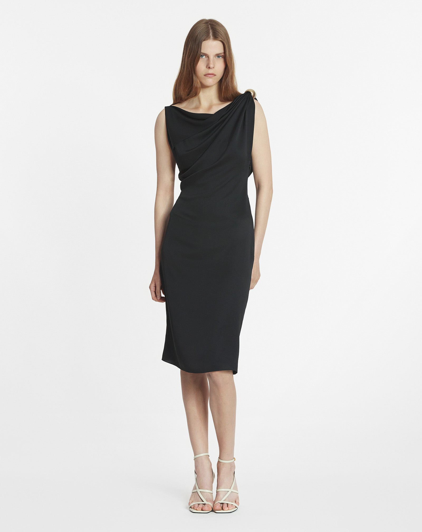 ARPÈGE RING DRAPED SILK DRESS - 2