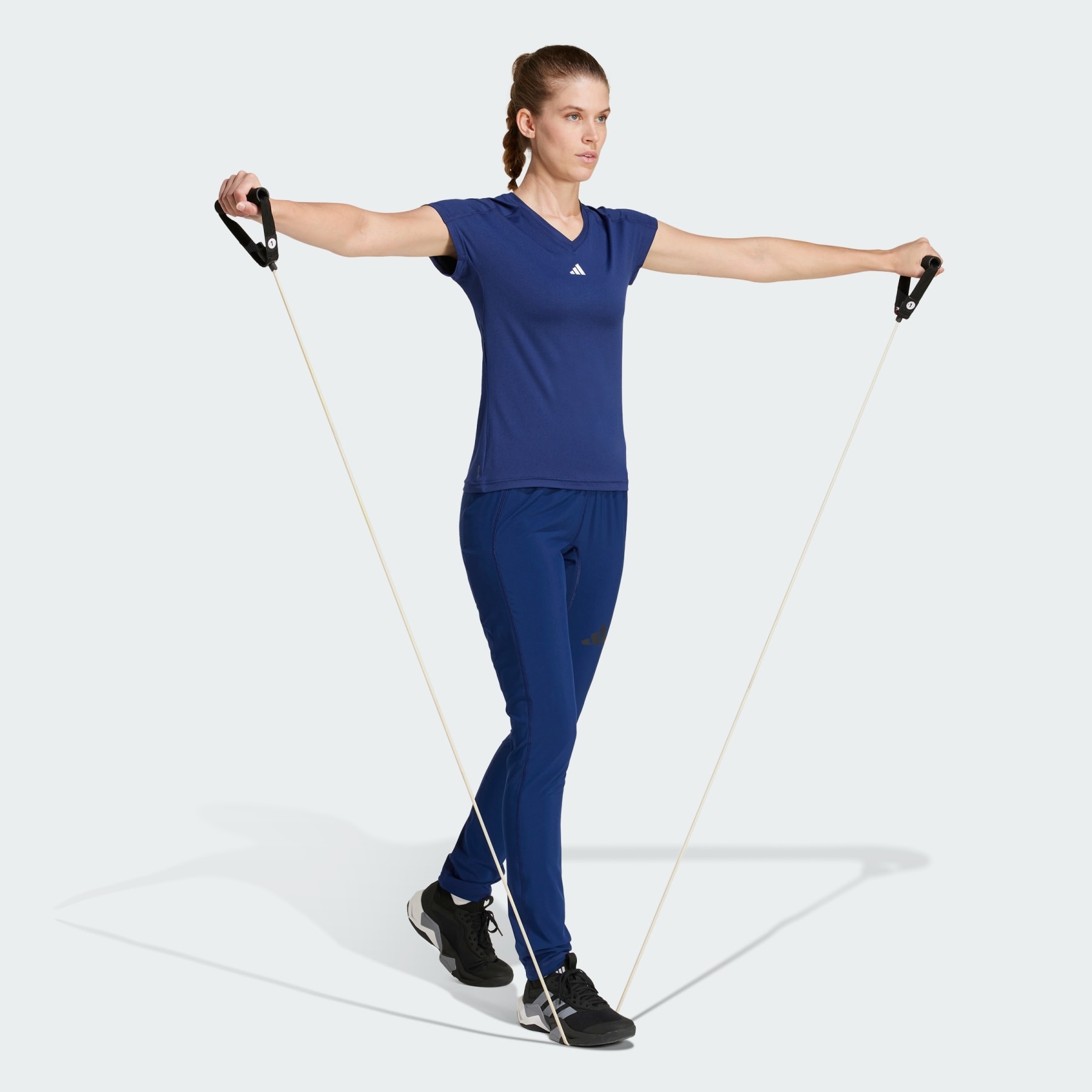 AEROREADY Train Essentials Minimal Branding V-Neck Tee - 4