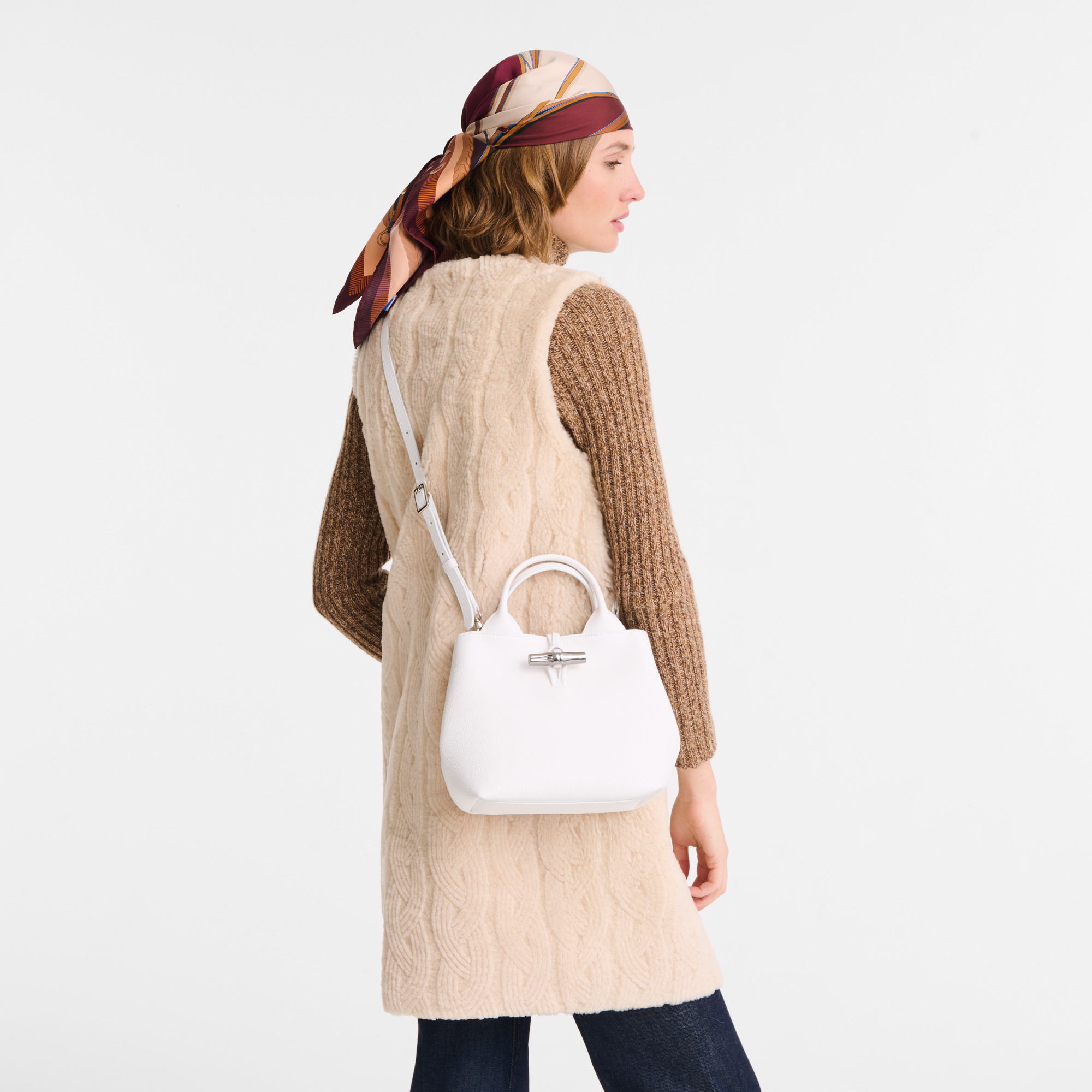 Le Roseau S Handbag White - Leather - 2