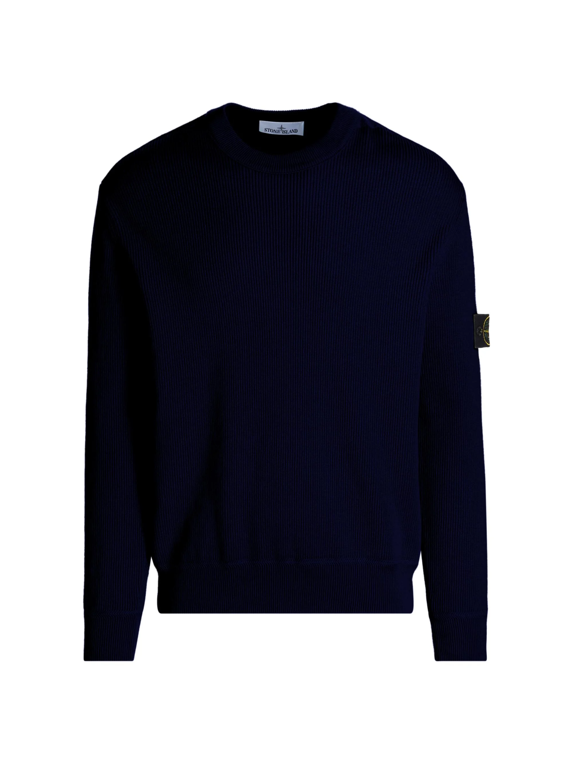 Men's Cotton Crewneck Sweater - Navy Blue - 1