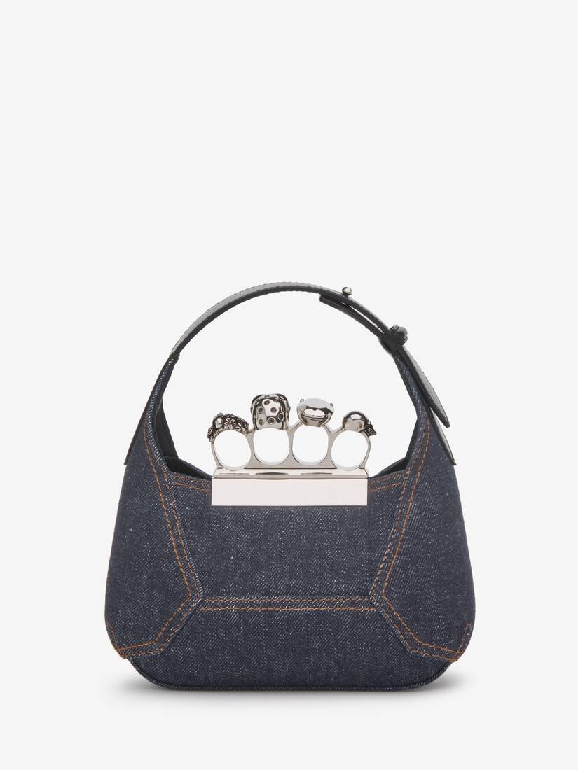 Women's The Jewelled Hobo Mini Bag in Denim - 3