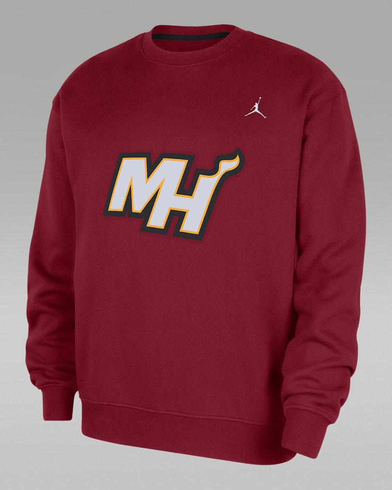 Miami Heat Statement Essentials Men's Jordan NBA Fleece Crew-Neck Sweatshirt 1