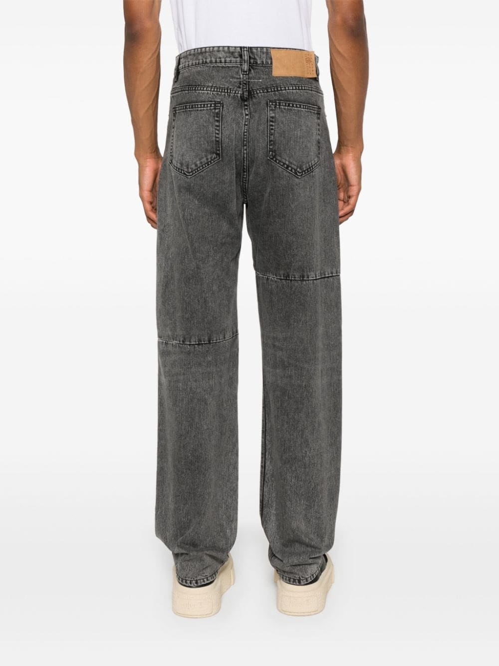 panelled straight-leg jeans - 4