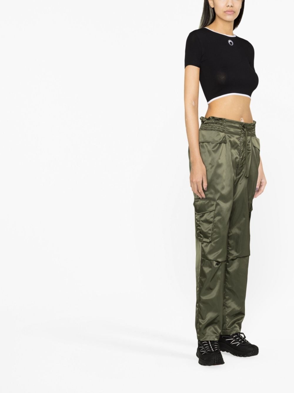 drawstring cargo pants - 3