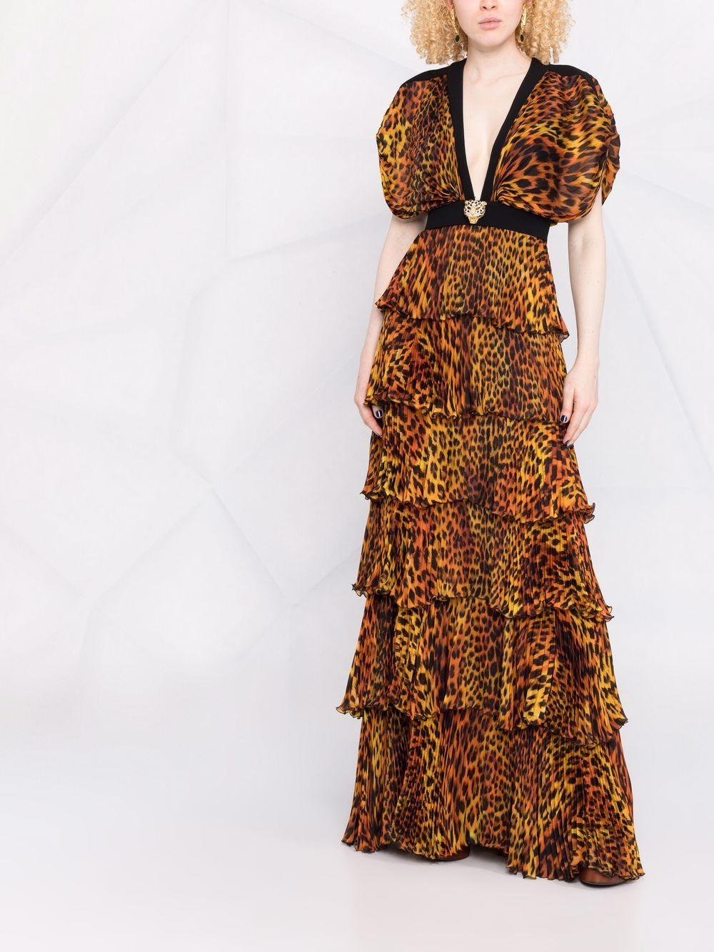 leopard-print long evening dress - 2