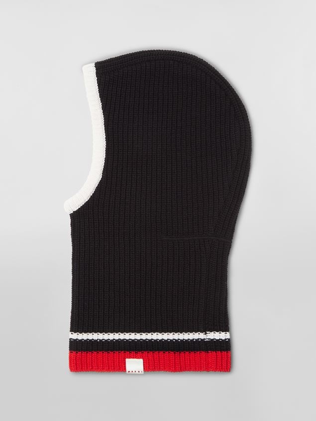 BLACK VIRGIN WOOL BALACLAVA - 1