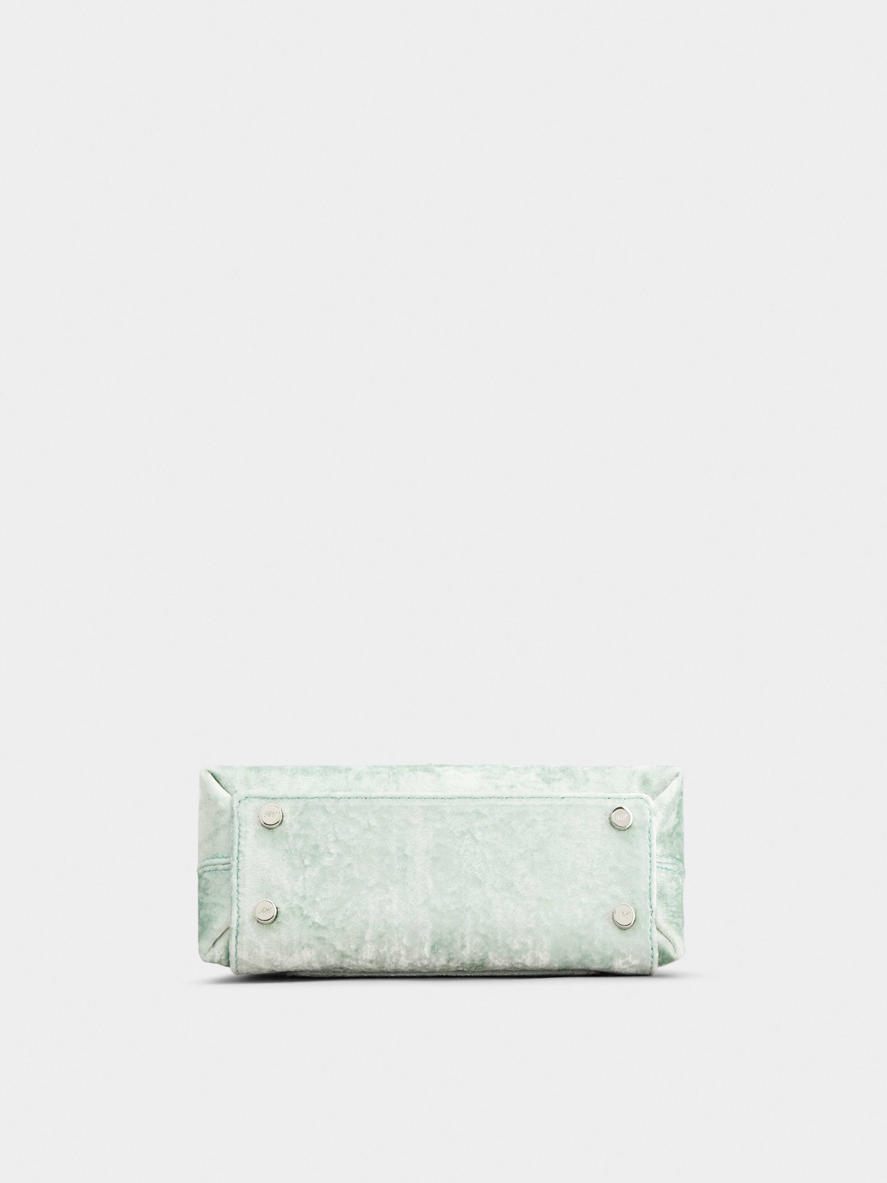 Viv' Flower Strass Jewel Buckle Cabas Mini Bag in Velvet - 5