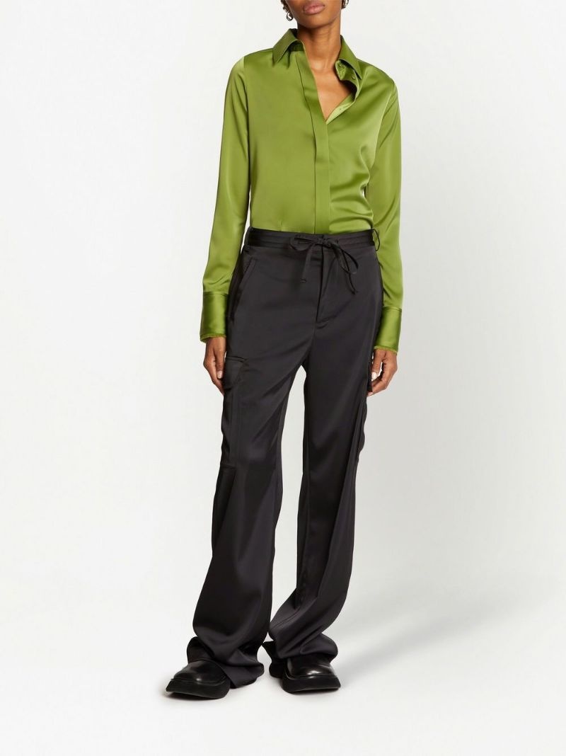 drawstring-fastening cargo trousers - 2