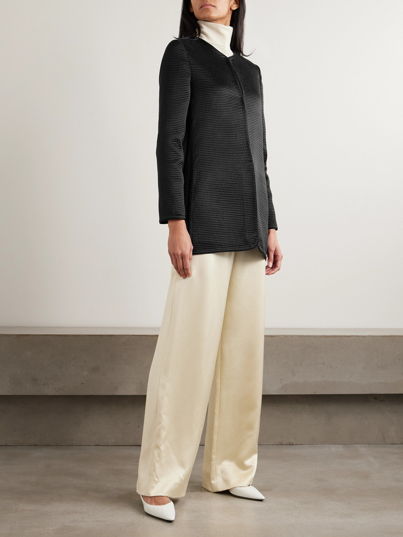 The Row Iben Topstitched Silk-satin Jacket outlook