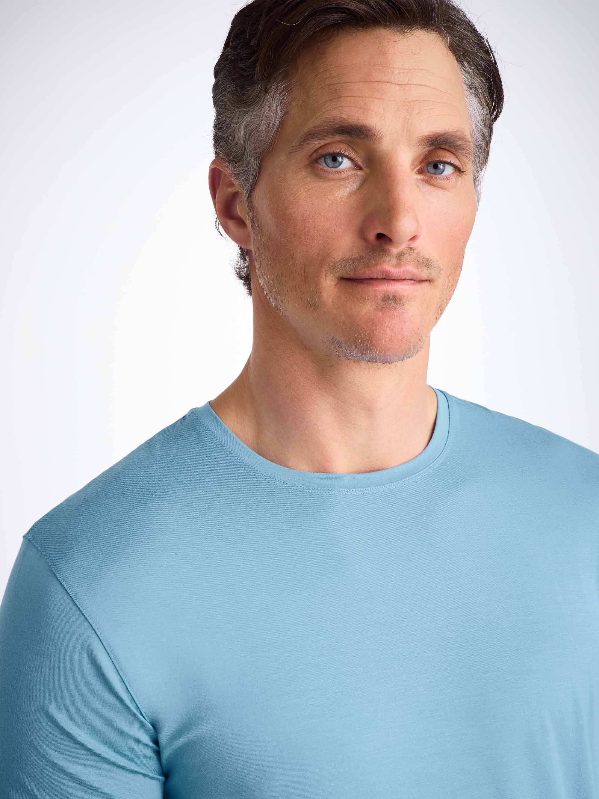 Men's T-Shirt Basel Micro Modal Stretch Ocean Blue - 5
