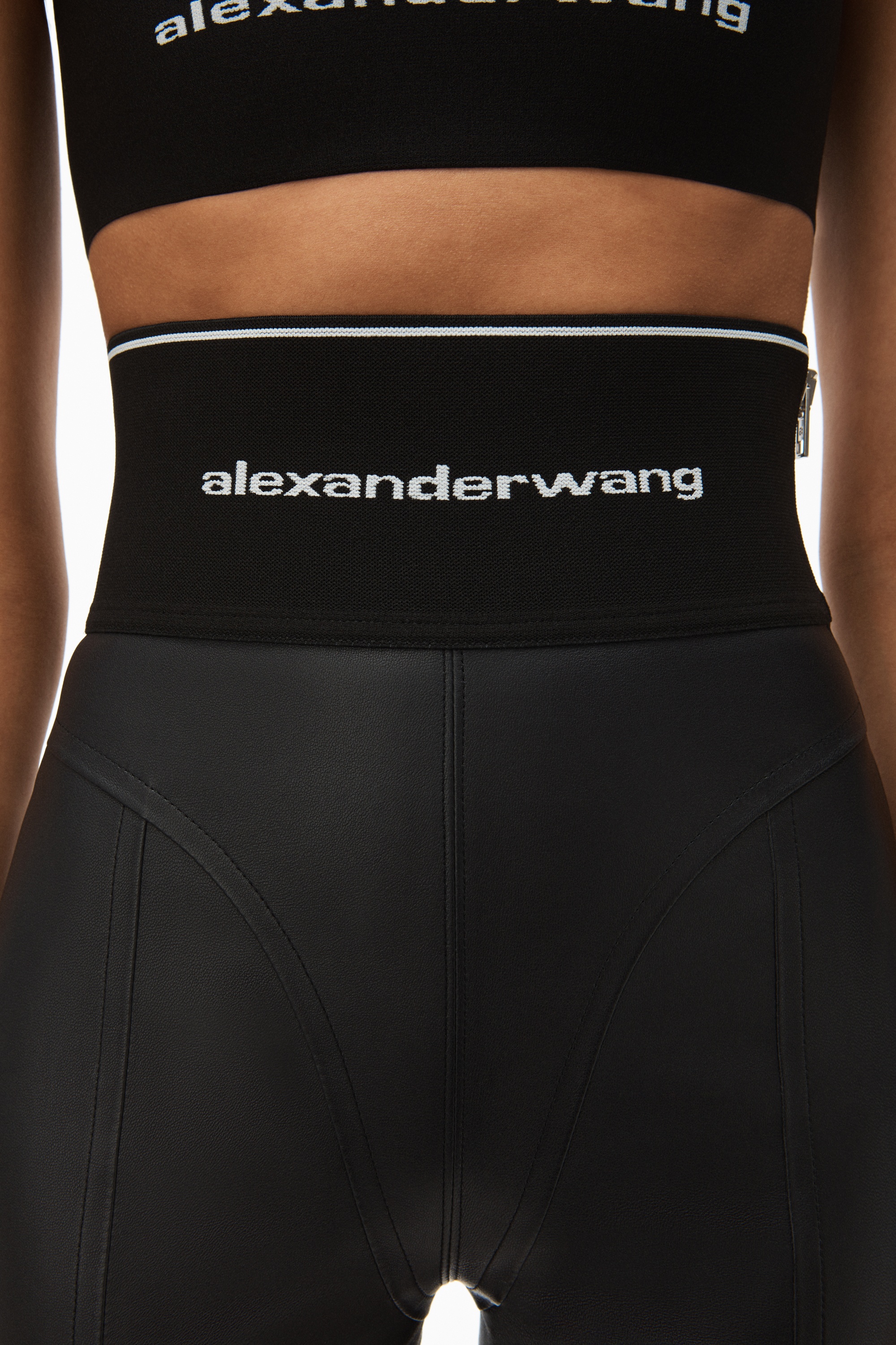 LOGO ELASTIC BIKE SHORT IN LEATHER - 5
