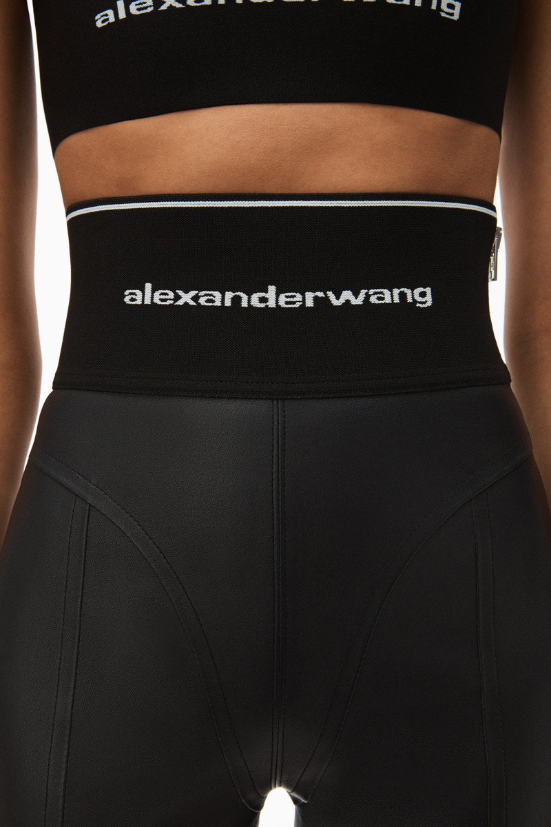 LOGO ELASTIC BIKE SHORT IN LEATHER 5