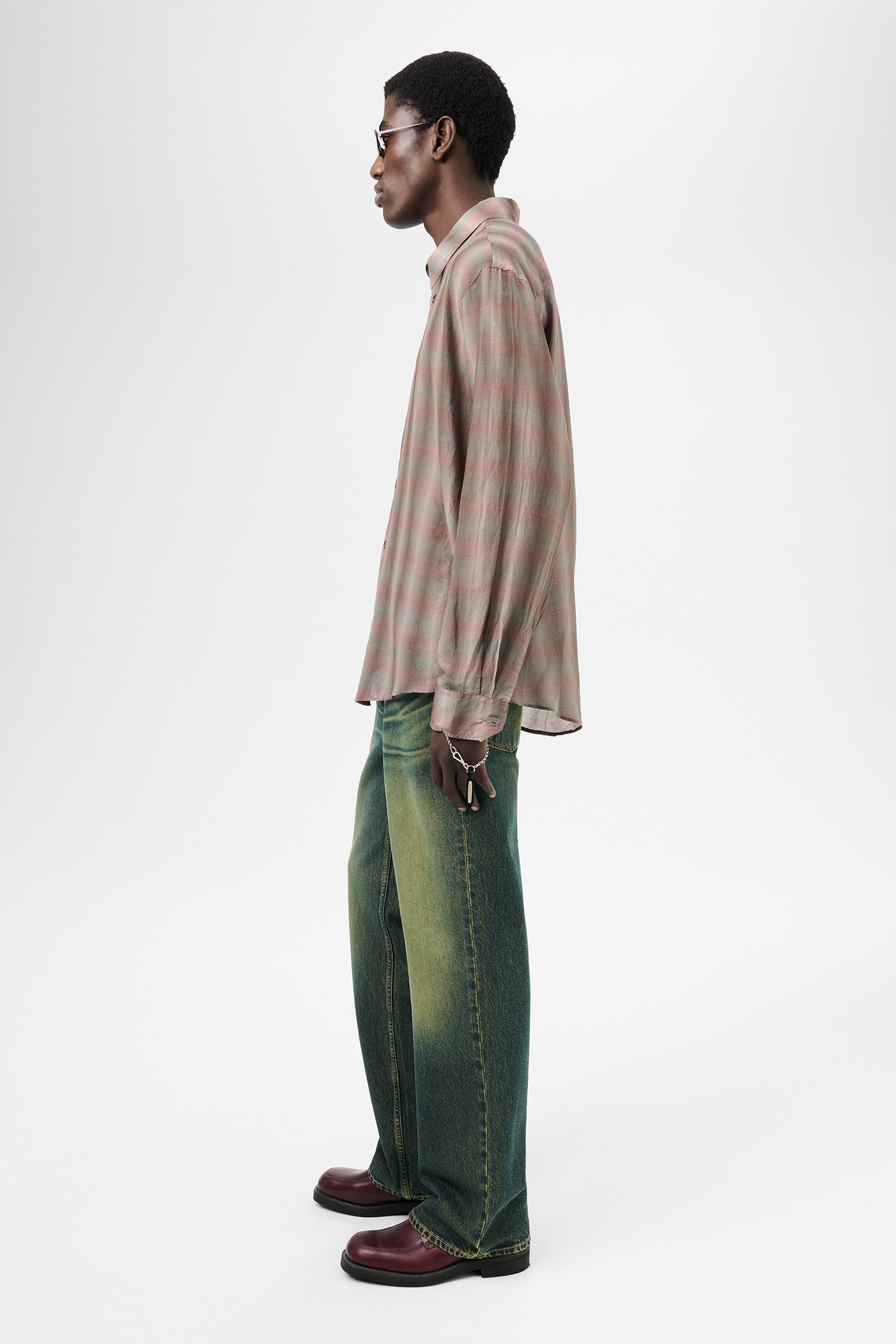 Beyond Shirt Screen Check Sheer Cotton Silk - 5