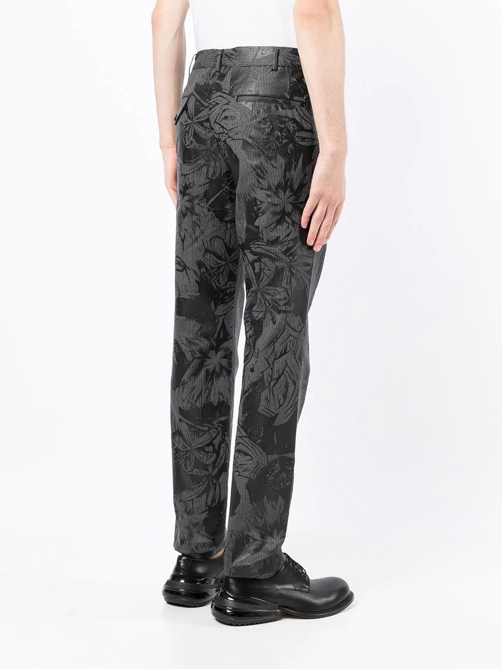 floral embroidered tailored trousers - 4