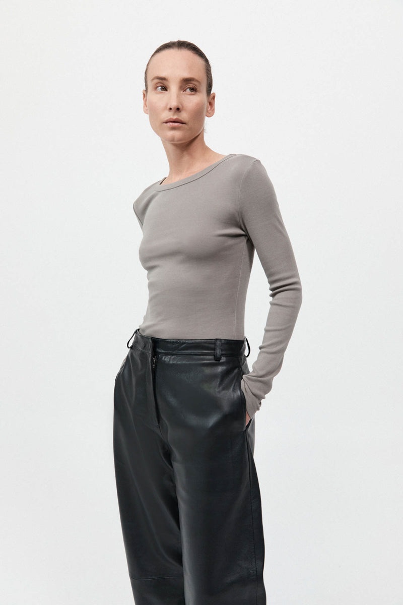 Organic Cotton Long Sleeve Top - Slate - 3