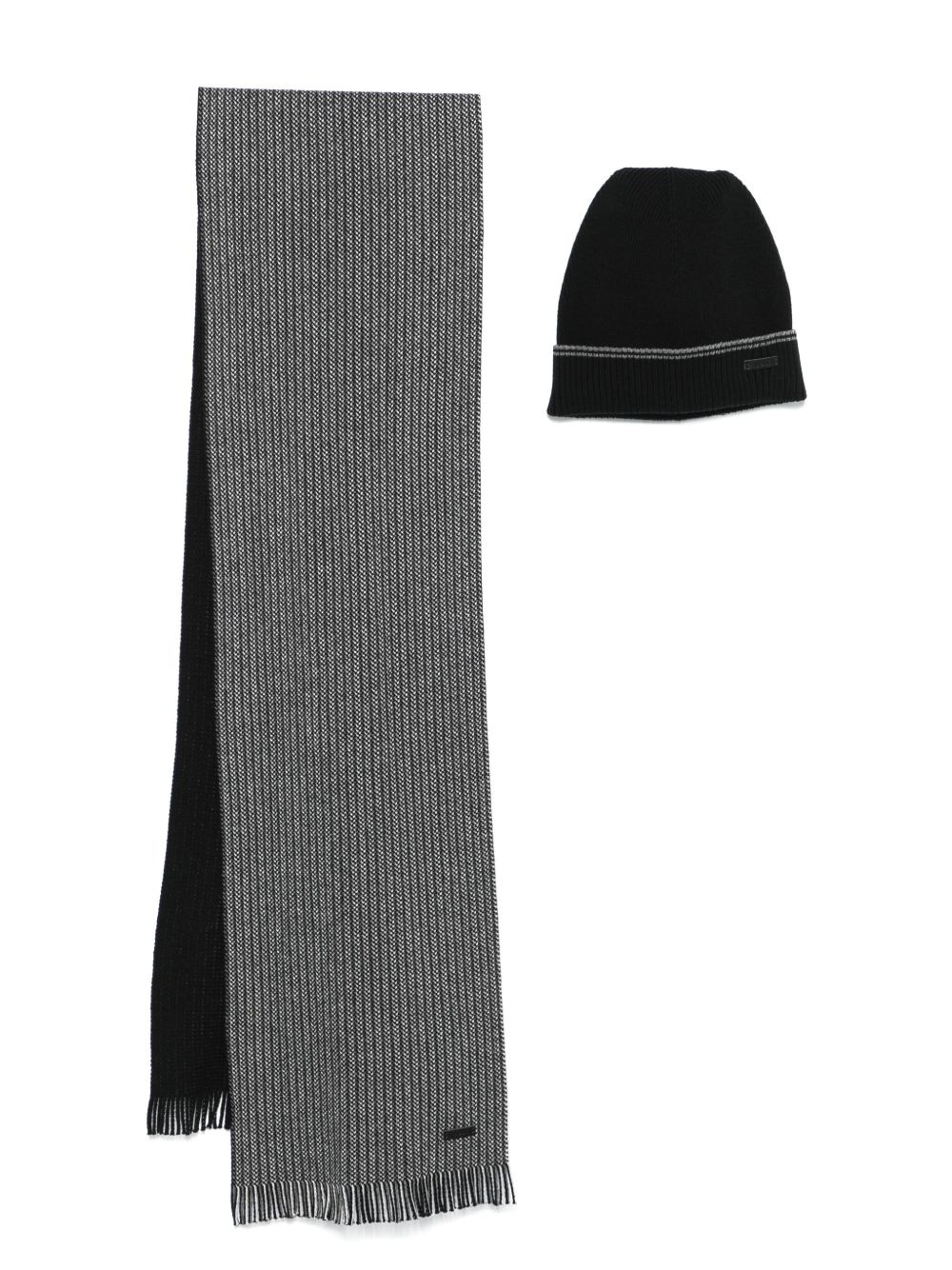 monogram-jacquard scarf set - 1