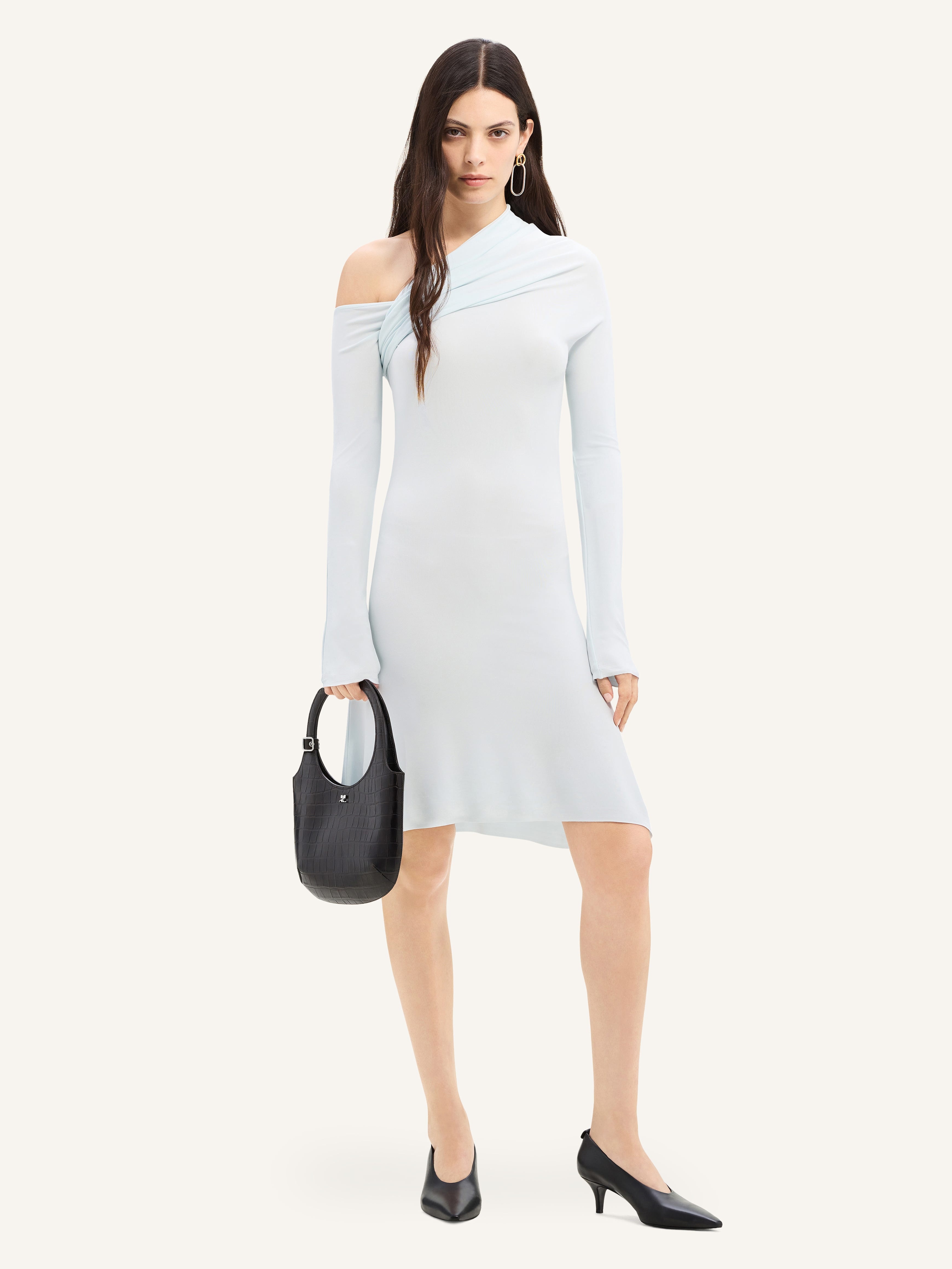 【関税込み】COURREGES TWIST CREPE MINI' DRESS Courrèges one-shoulder Twist Crepe Minidress | White | FARFETCH