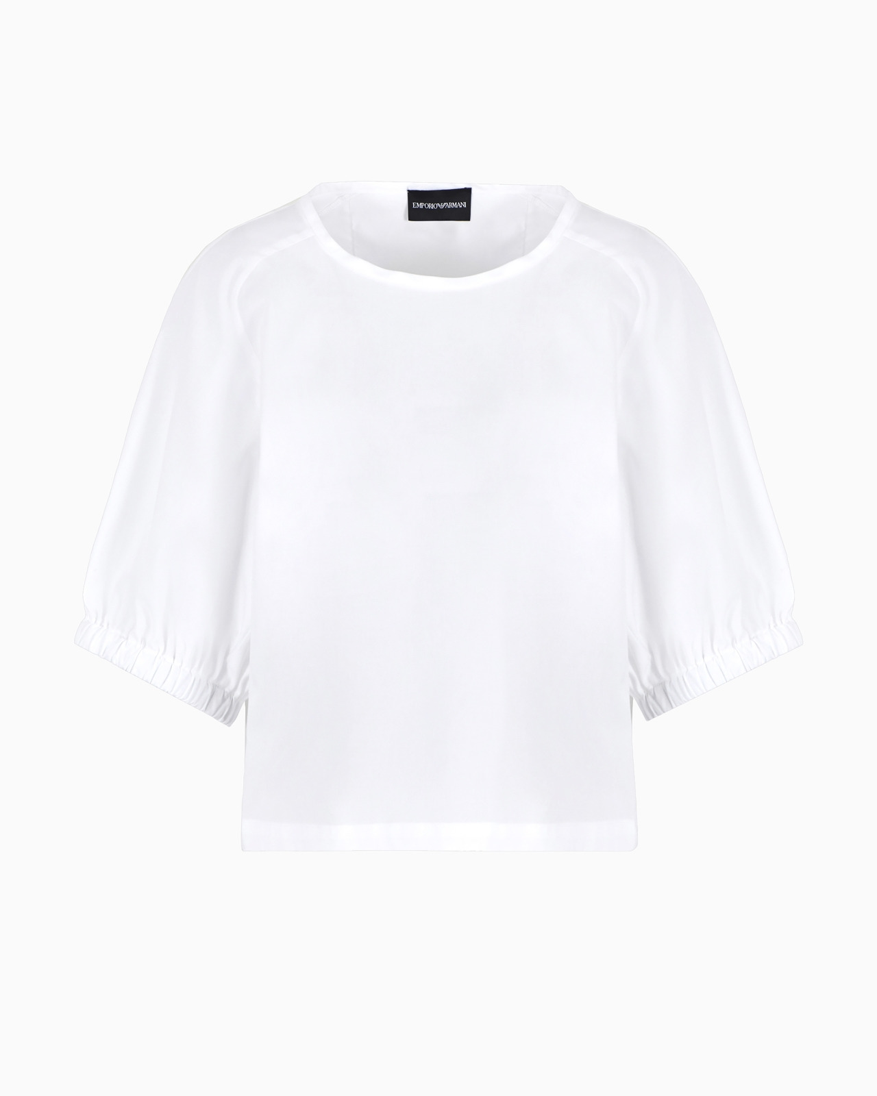 Short-sleeved tie blouse in poplin - 1