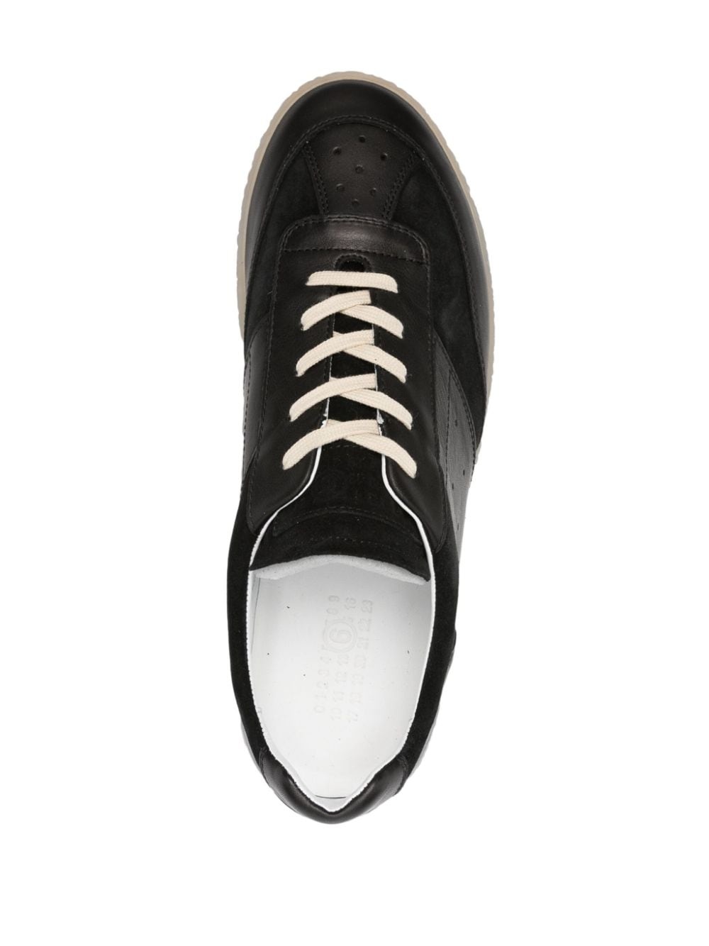 lace-up leather sneakers - 4