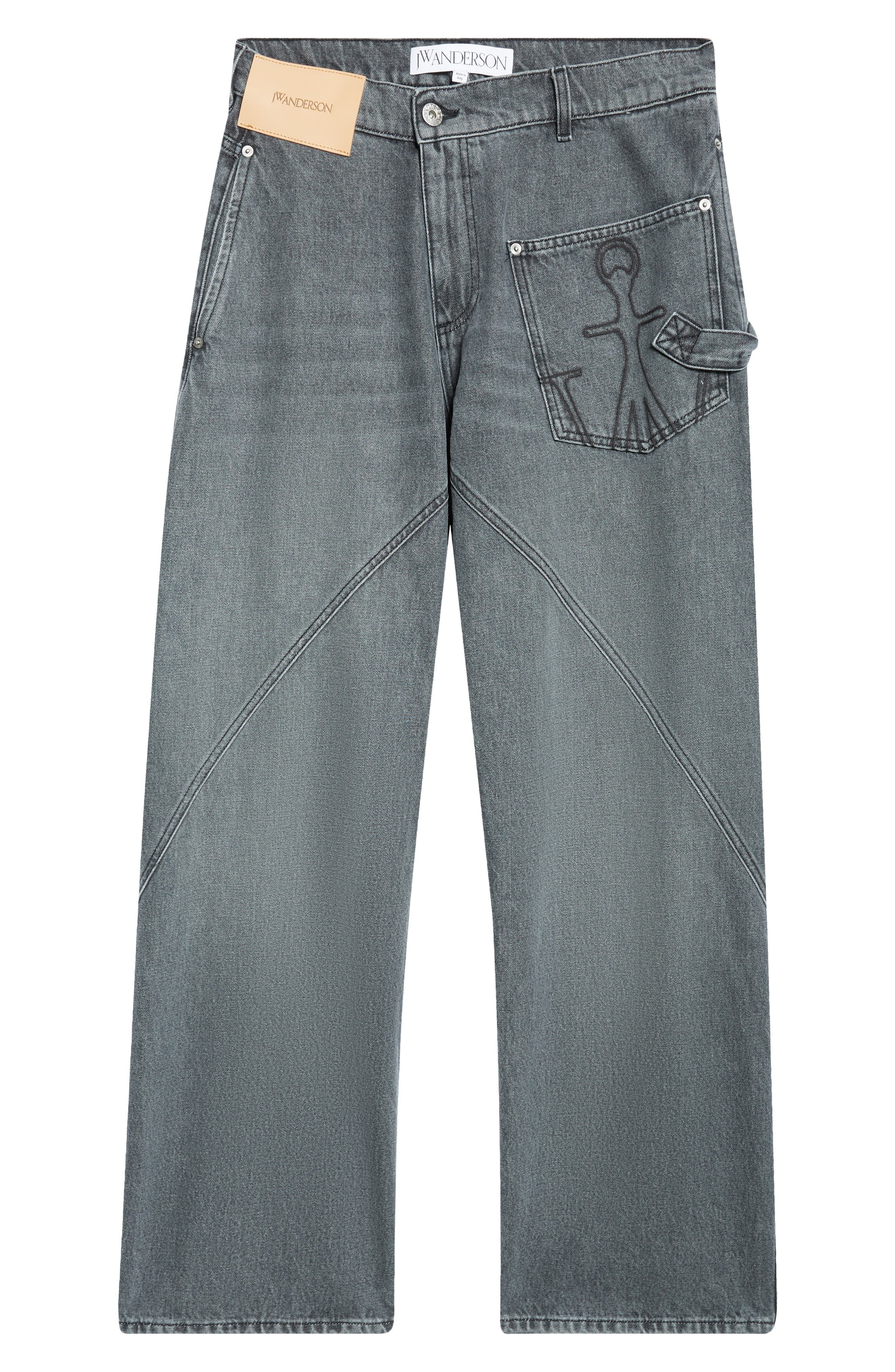JW Anderson Twisted Workwear Jeans in Grey 929 at Nordstrom - 6