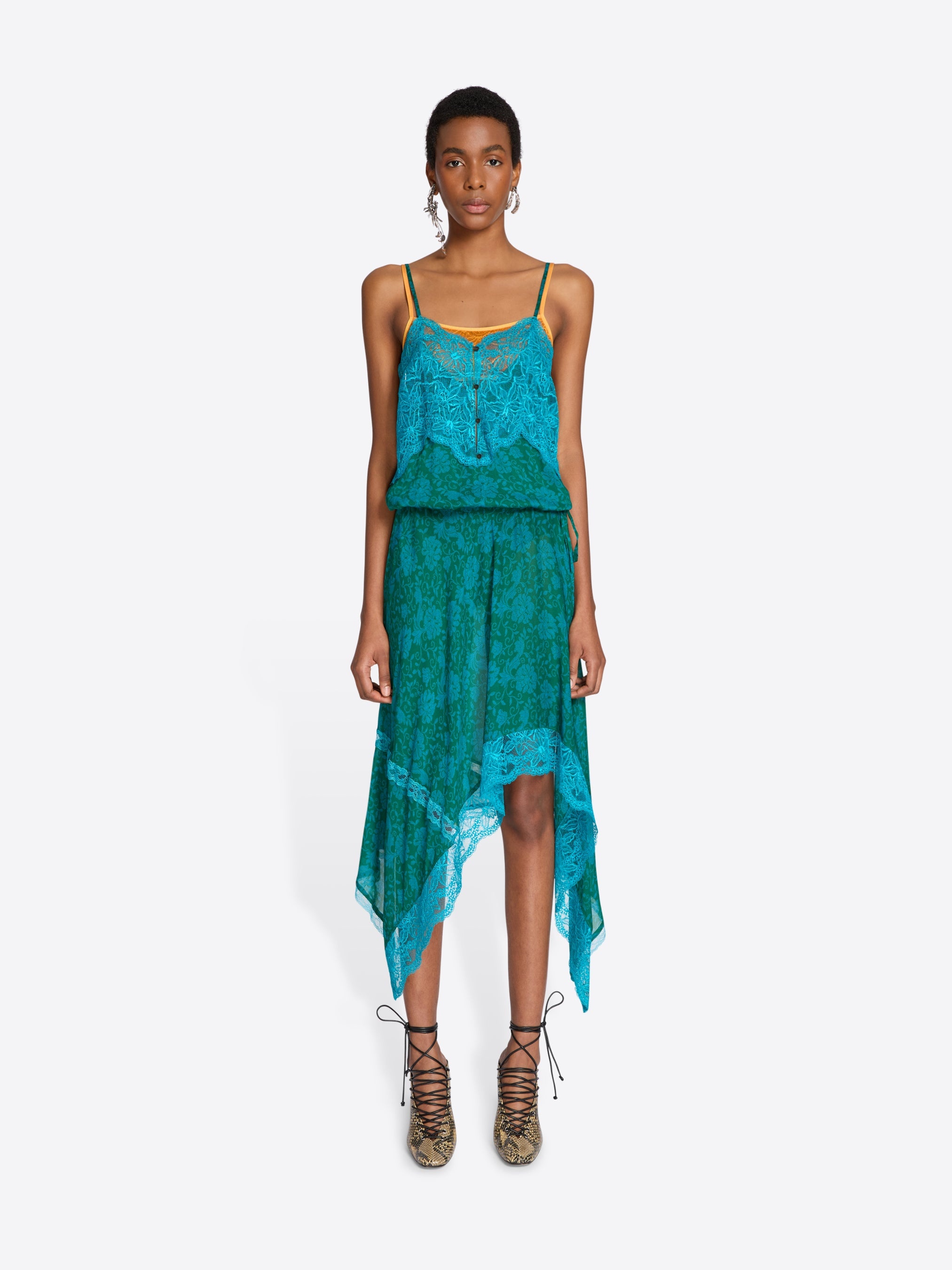 ASYMMETRICAL SLIP DRESS - 2