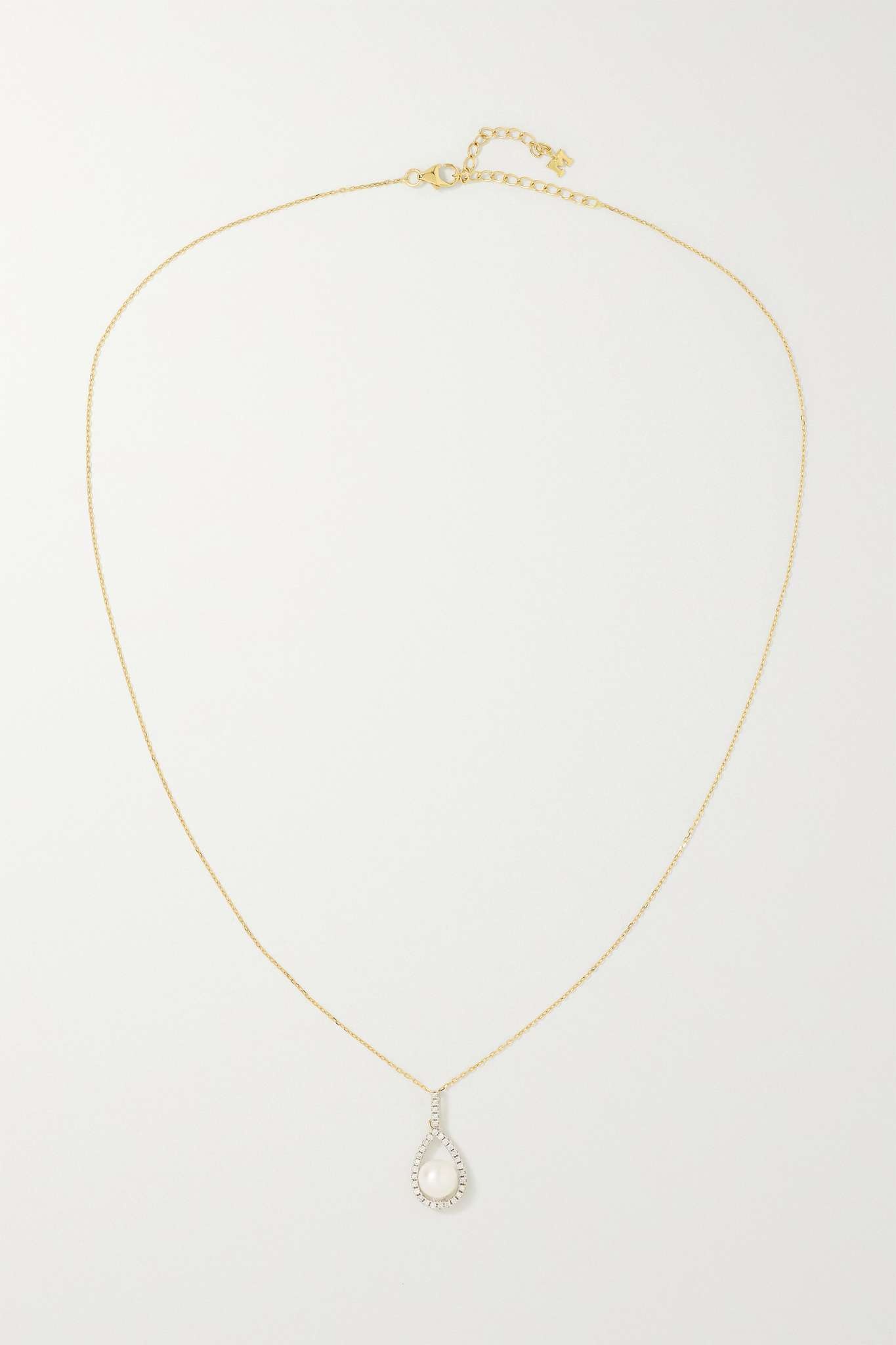 14-karat gold, pearl and diamond necklace - 4