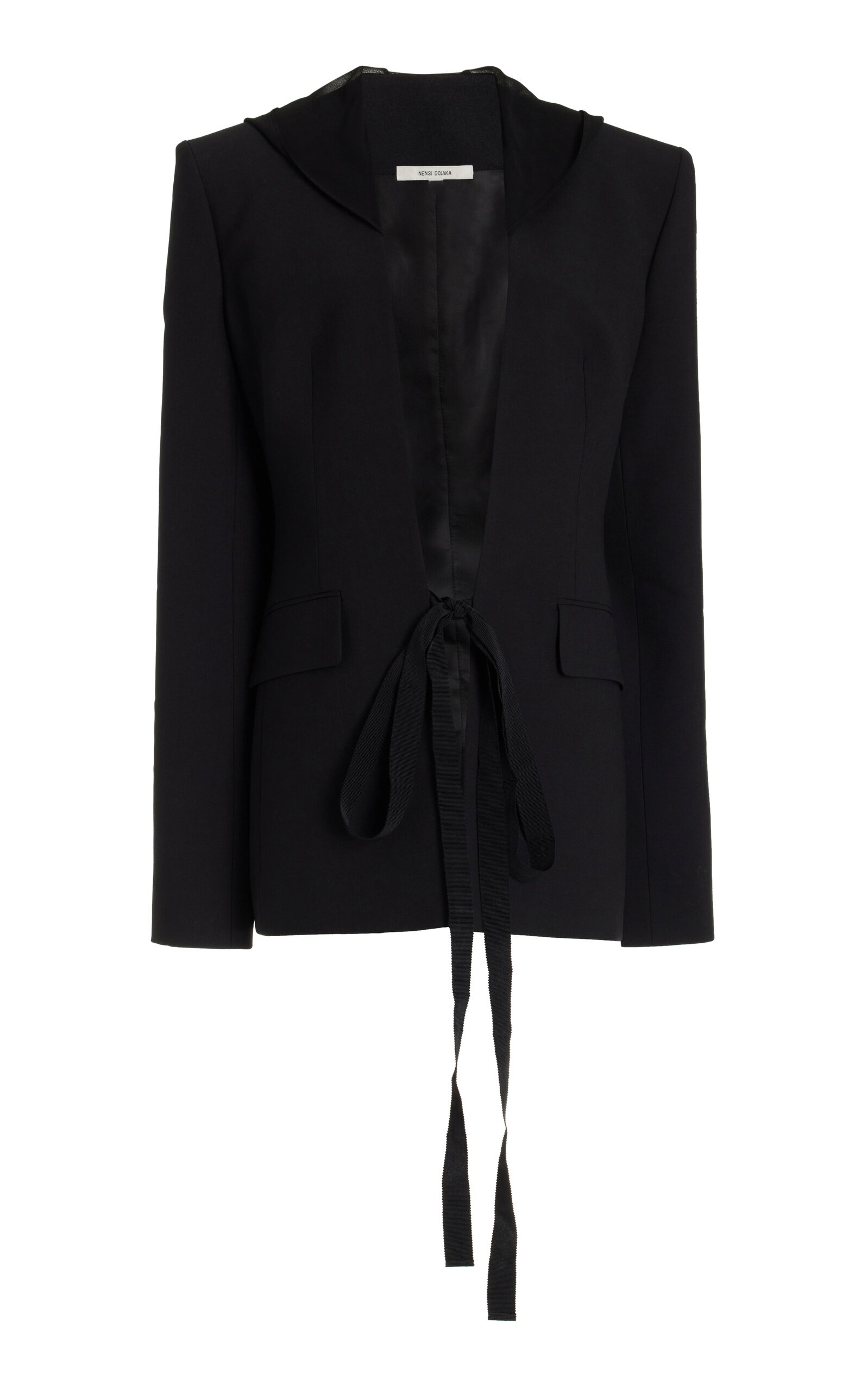 Scarf-Detailed Blazer black - 1