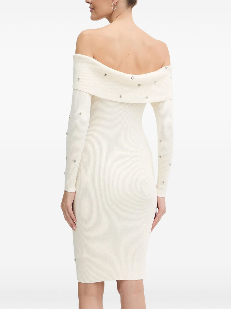 rhinestone-embellished off-shoulder mini dress 3