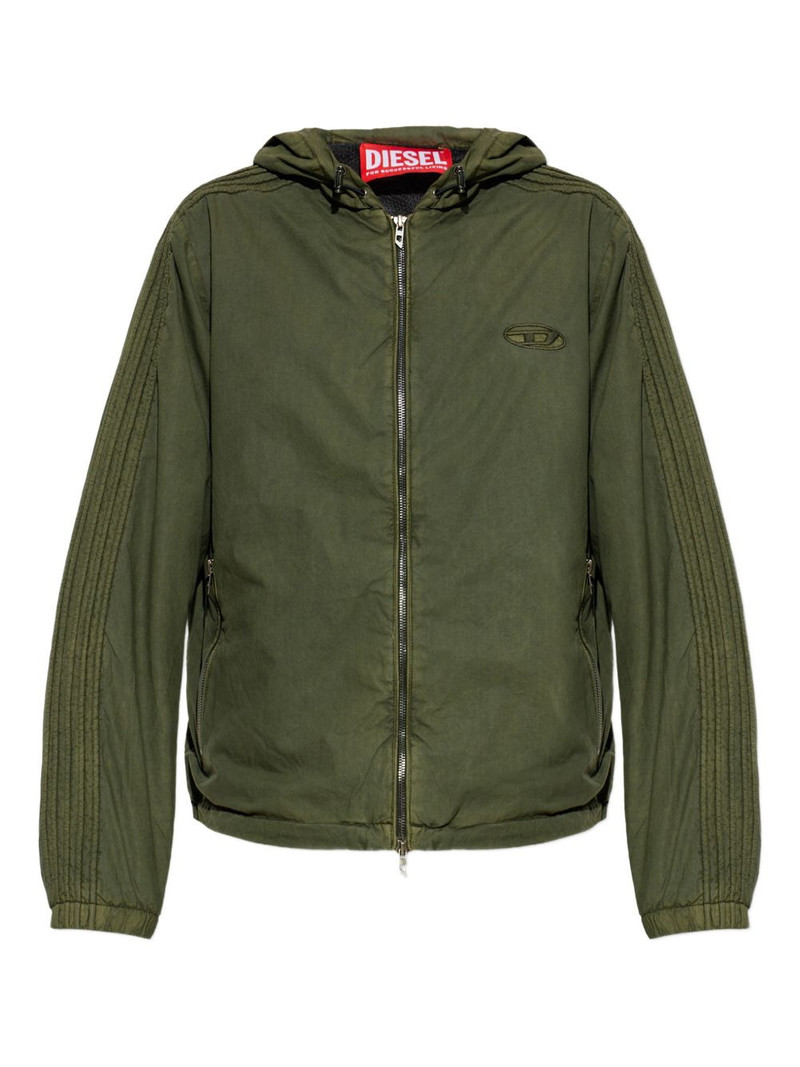 logo-embroidered hooded jacket 1