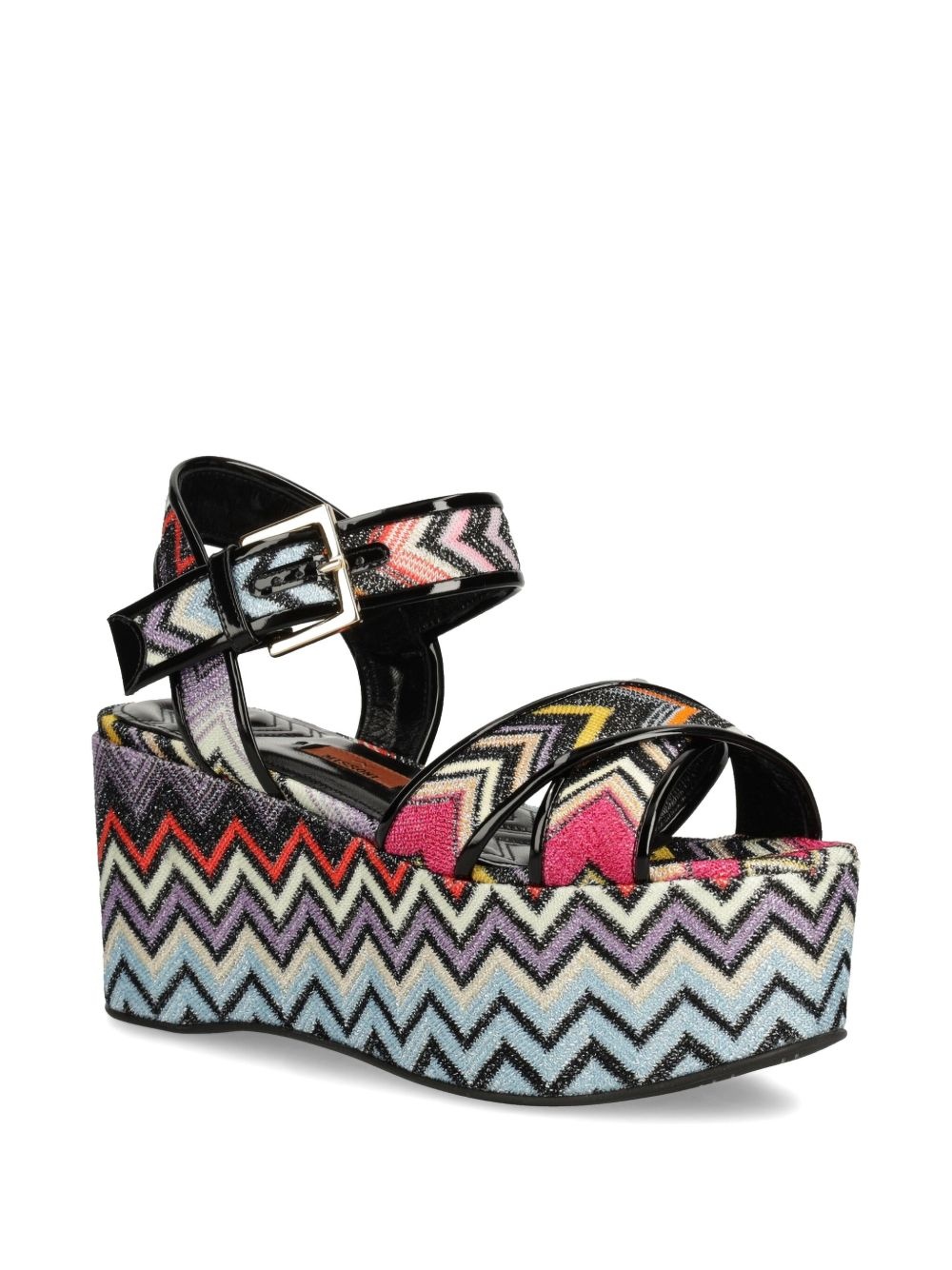 85mm zigzag-patterned platform sandals - 2