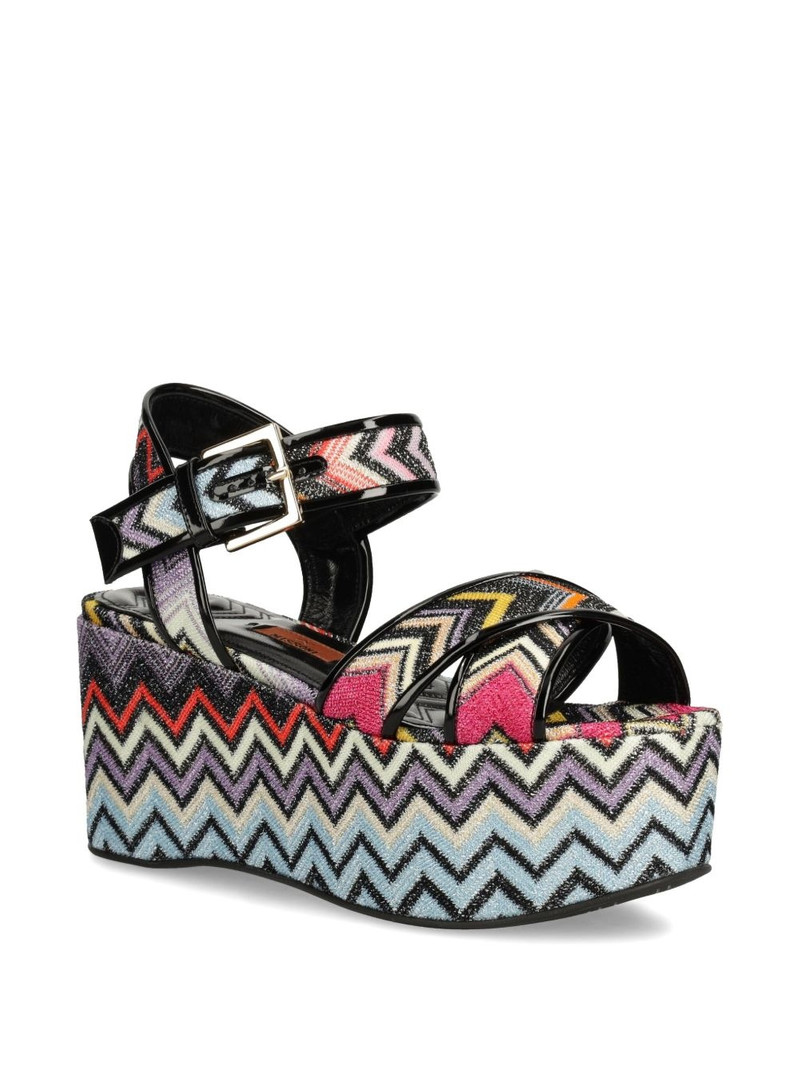 Missoni 85mm zigzag-patterned platform sandals outlook