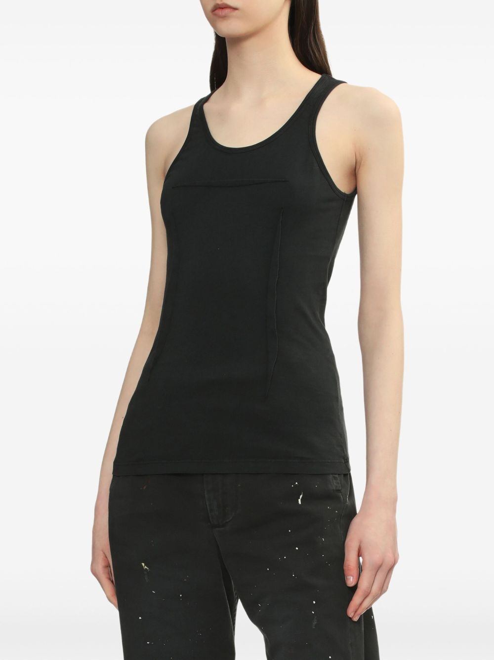 asymmetrical-panel tank top - 3
