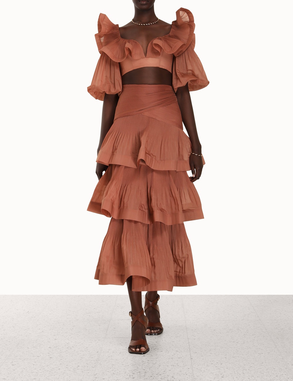 PLEATED TIERED SKIRT - 2
