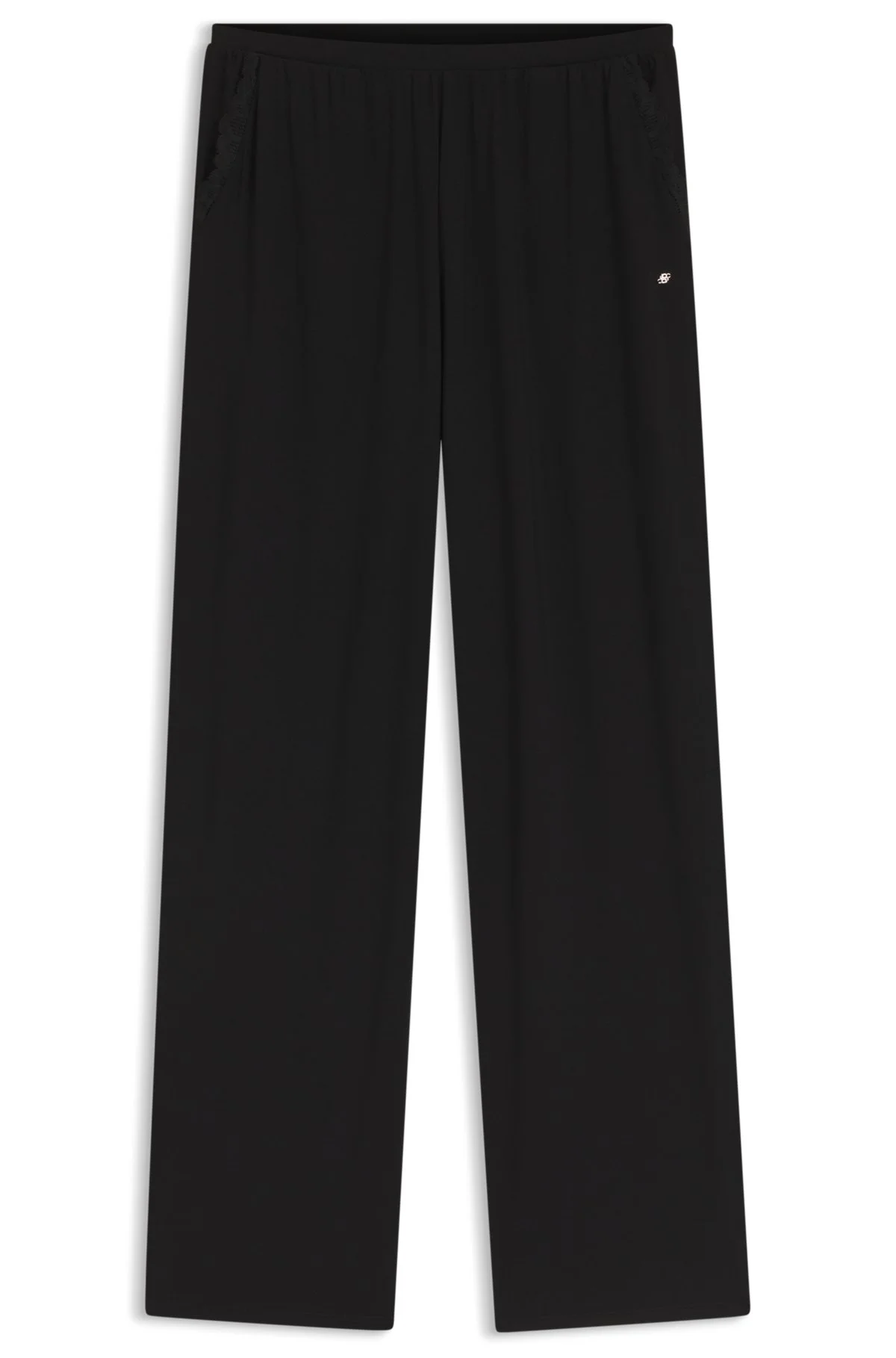 PAJAMA PANTS WITH LACE-TRIMMED POCKETS - 1