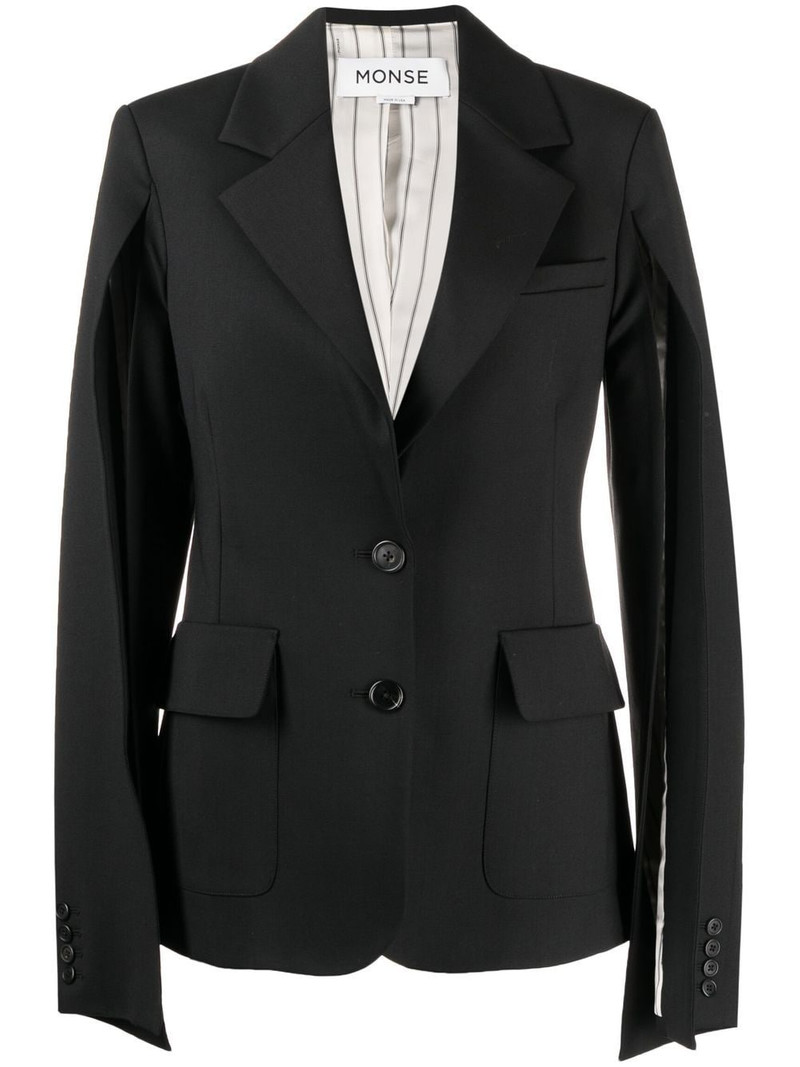 arm-slit wool-blend blazer 1