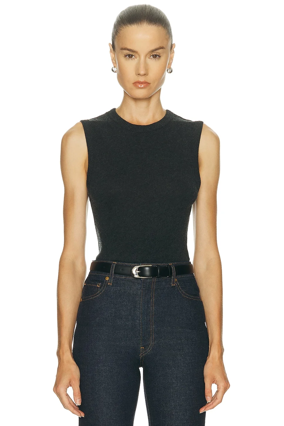 Cashmere New Classic Sleeveless Crewneck Top - 1