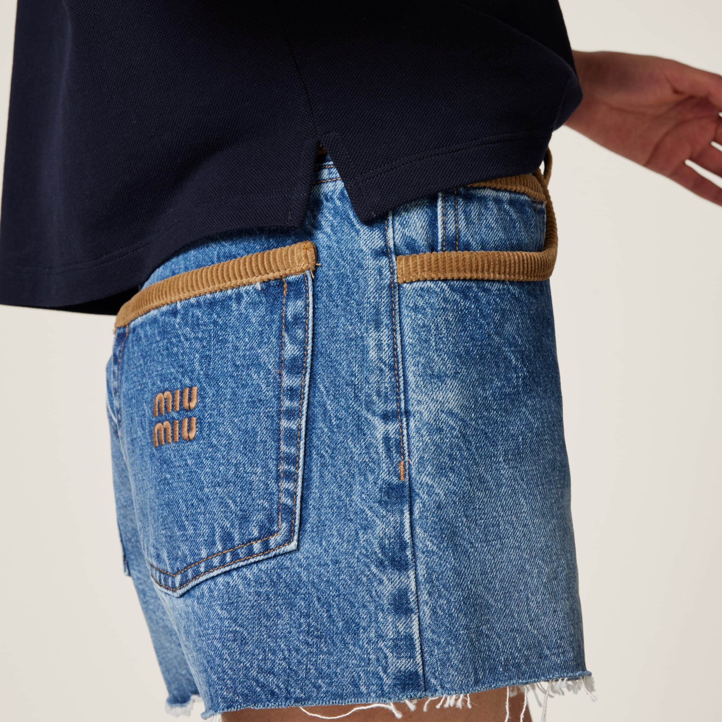 Denim and corduroy shorts - 5